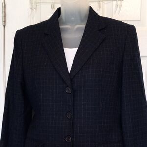Ralph Lauren Vintage Women's Dark Checkered Blazer Set Sz.10 Petite